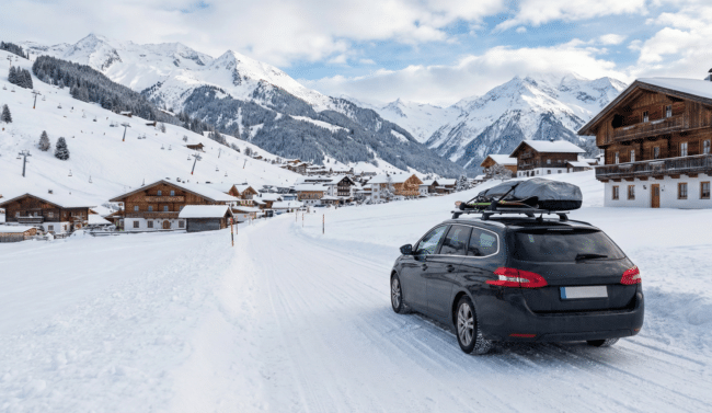 הגעה עם רכב סטיישן לאתר סקי באוסטריה