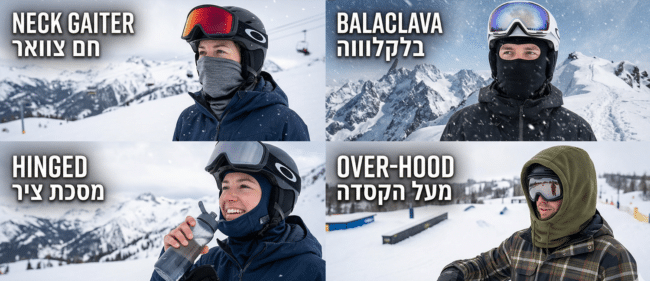4 סגנונות למסיכות סקי